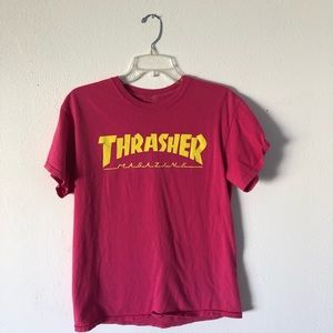 thrasher hot pink t shirt